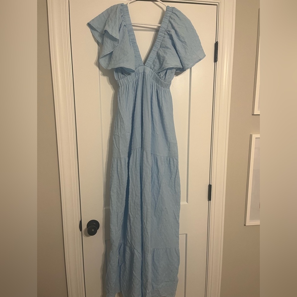 Blue maternity dress